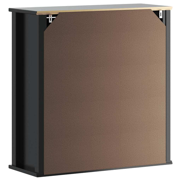 Schwarzer Bad Wandschrank Kiefer Massivholz