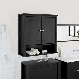 Schwarzer Bad Wandschrank Kiefer Massivholz
