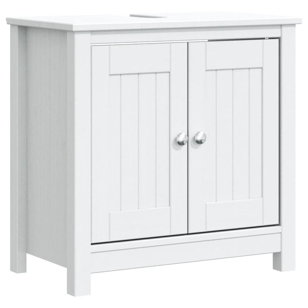 vidaXL Meuble sous-vasque BERG Blanc 60x34x59 cm Bois de pin massif