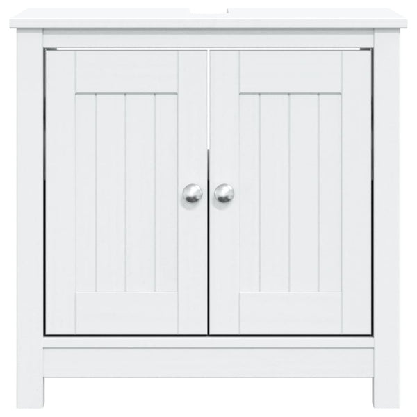 vidaXL Meuble sous-vasque BERG Blanc 60x34x59 cm Bois de pin massif
