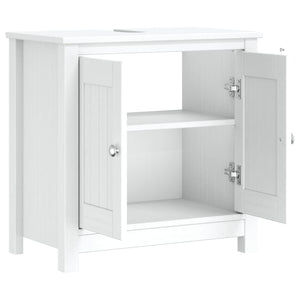 vidaXL Meuble sous-vasque BERG Blanc 60x34x59 cm Bois de pin massif