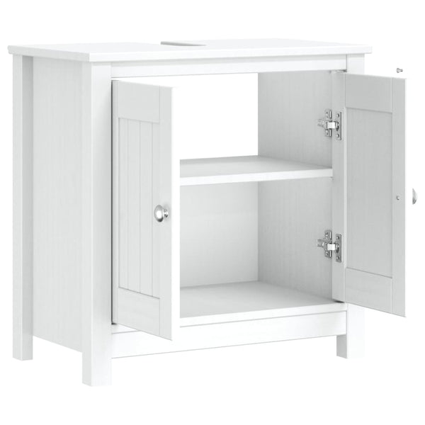 vidaXL Meuble sous-vasque BERG Blanc 60x34x59 cm Bois de pin massif