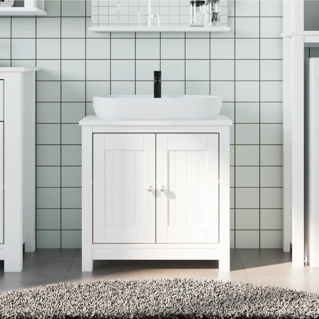 vidaXL Meuble sous-vasque BERG Blanc 60x34x59 cm Bois de pin massif