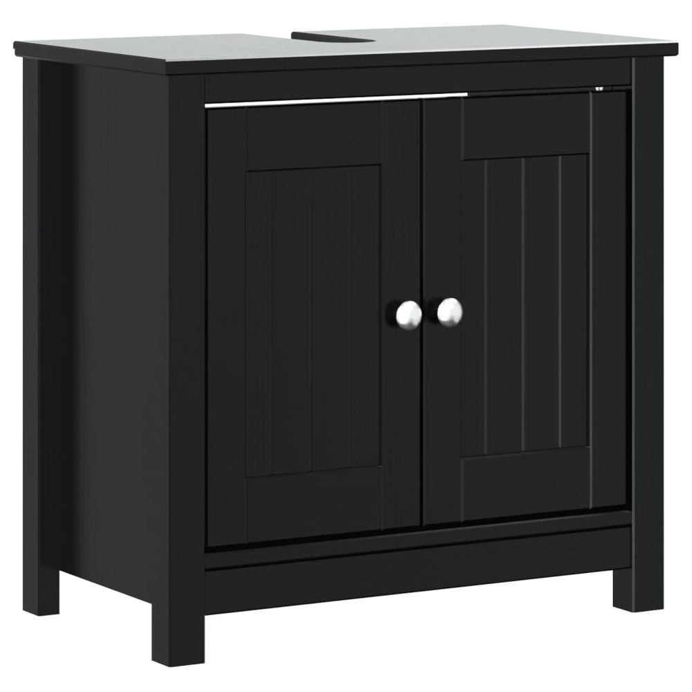 Waschbeckenunterschrank Schwarz Kiefer 60cm
