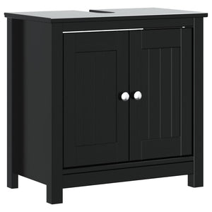Waschbeckenunterschrank Schwarz Kiefer 60cm