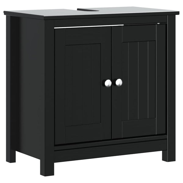 Waschbeckenunterschrank Schwarz Kiefer 60cm