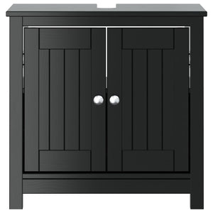 Waschbeckenunterschrank Schwarz Kiefer 60cm