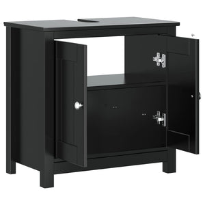 Waschbeckenunterschrank Schwarz Kiefer 60cm