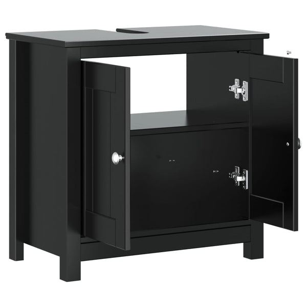 Waschbeckenunterschrank Schwarz Kiefer 60cm