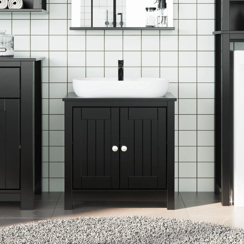 Waschbeckenunterschrank Schwarz Kiefer 60cm