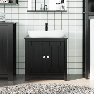 Waschbeckenunterschrank Schwarz Kiefer 60cm
