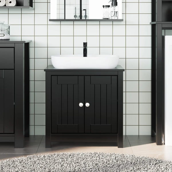 Waschbeckenunterschrank Schwarz Kiefer 60cm