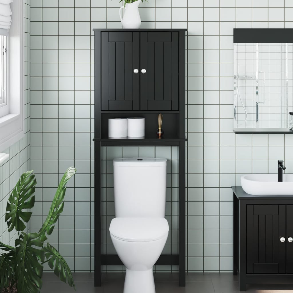 Toilettenschrank BERG Schwarz Massivholz