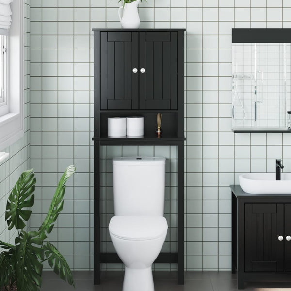 Toilettenschrank BERG Schwarz Massivholz