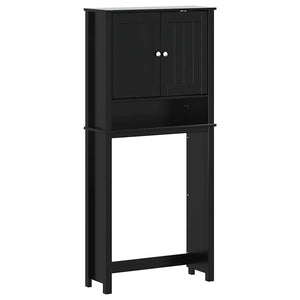 vidaXL Meuble de machine à laver BERG Noir 76x27x164,5 cm Bois massif