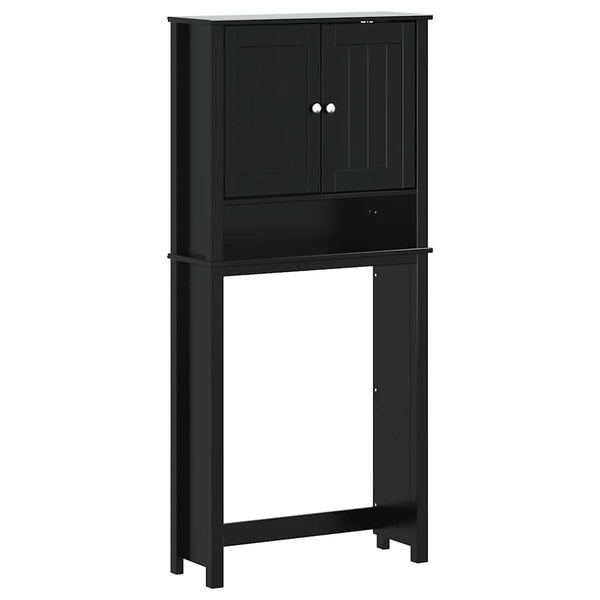 vidaXL Meuble de machine à laver BERG Noir 76x27x164,5 cm Bois massif