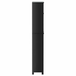 vidaXL Meuble de machine à laver BERG Noir 76x27x164,5 cm Bois massif