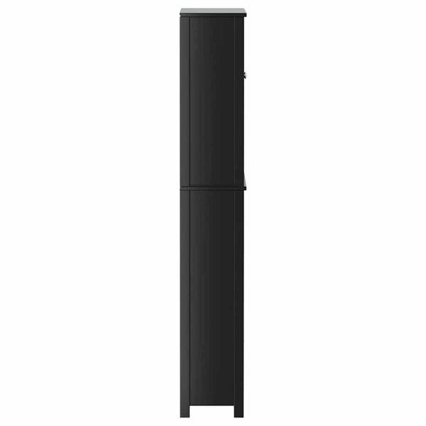 vidaXL Meuble de machine à laver BERG Noir 76x27x164,5 cm Bois massif