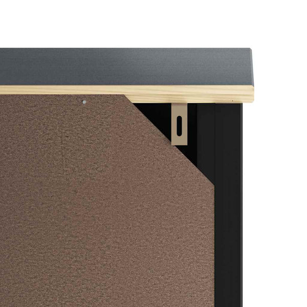 vidaXL Meuble de machine à laver BERG Noir 76x27x164,5 cm Bois massif