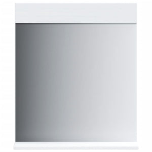 Badspiegel mit Ablage Weiß 60x70 cm Massivholz