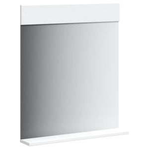 Badspiegel mit Ablage Weiß 60x70 cm Massivholz