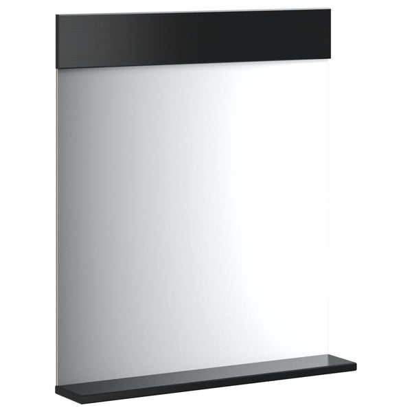 Schwarzer Badspiegel mit Ablage 60x70 cm