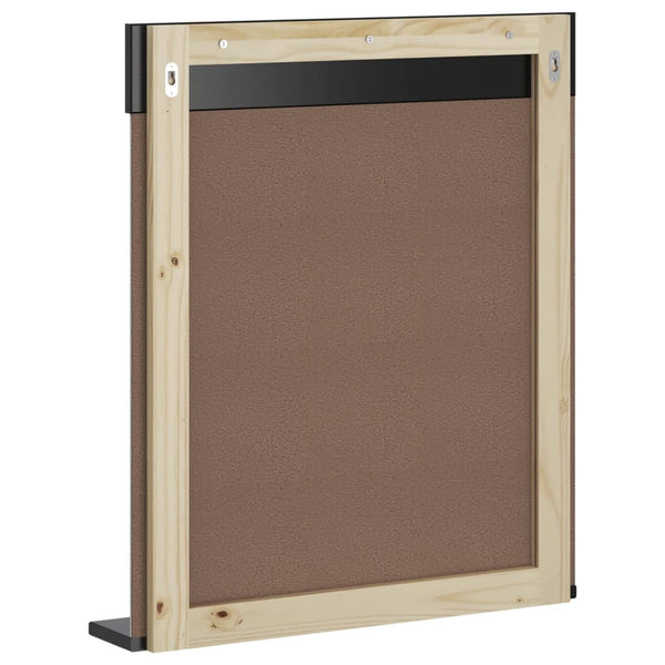 Schwarzer Badspiegel mit Ablage 60x70 cm