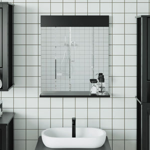 Schwarzer Badspiegel mit Ablage 60x70 cm
