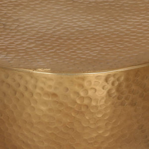 Couchtisch Aluminium Gehämmert Messing Ø 50cm
