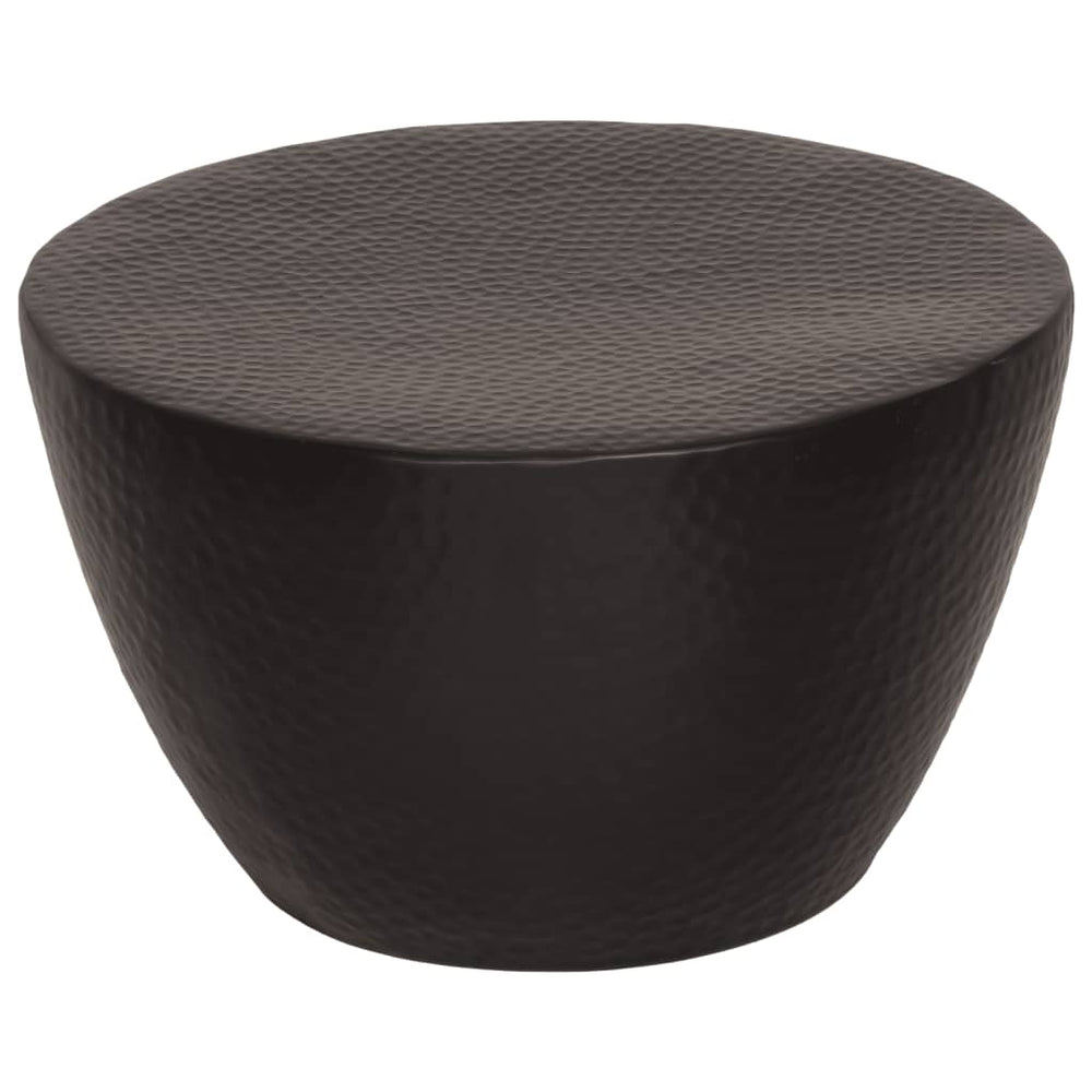 Schwarzer Couchtisch Aluminium Gehämmert Ø 50cm