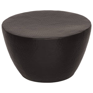 Schwarzer Couchtisch Aluminium Gehämmert Ø 50cm