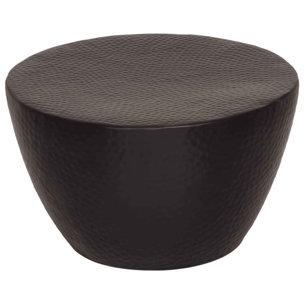 Schwarzer Couchtisch Aluminium Gehämmert Ø 50cm