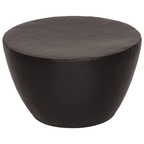 Schwarzer Couchtisch Aluminium Gehämmert Ø 50cm