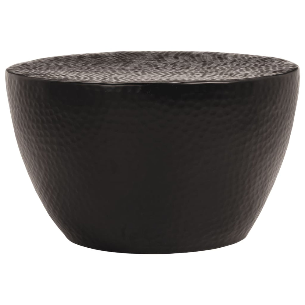 Schwarzer Couchtisch Aluminium Gehämmert Ø 50cm