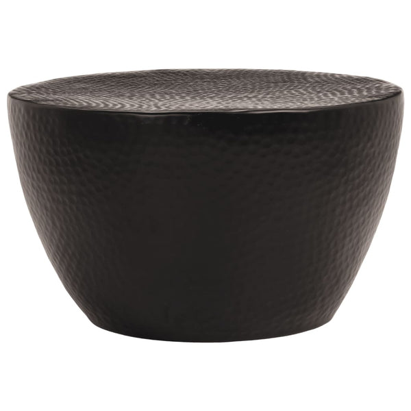Schwarzer Couchtisch Aluminium Gehämmert Ø 50cm