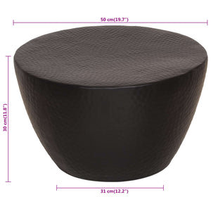 Schwarzer Couchtisch Aluminium Gehämmert Ø 50cm