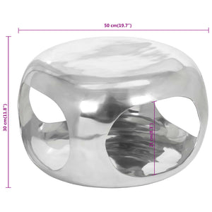 vidaXL Table basse aluminium 50x50x30 cm argenté