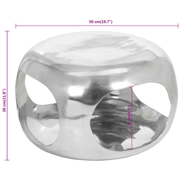 vidaXL Table basse aluminium 50x50x30 cm argenté
