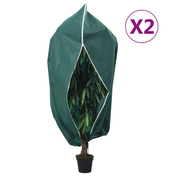 vidaXL Voile d'hivernage zippé 2 pcs 70 g/m² 2,36x2 m
