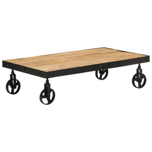 Couchtisch Mango Massivholz Rollen 100x55 cm