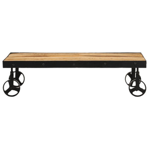 Couchtisch Mango Massivholz Rollen 100x55 cm