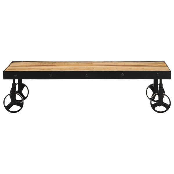 Couchtisch Mango Massivholz Rollen 100x55 cm