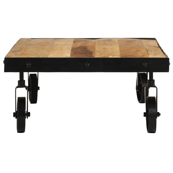 Couchtisch Mango Massivholz Rollen 100x55 cm