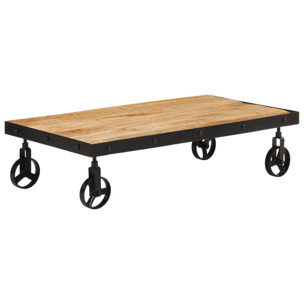 Couchtisch Mango Massivholz Rollen 100x55 cm