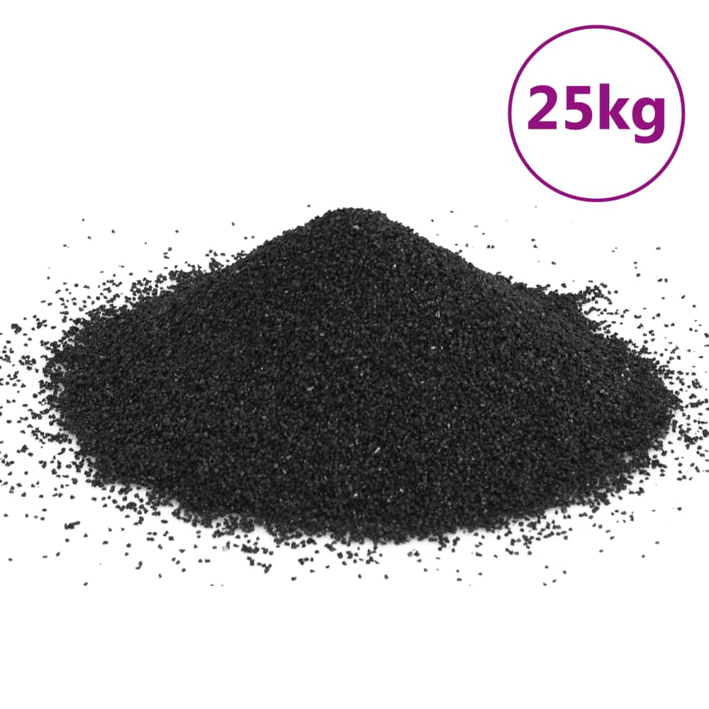 vidaXL Sable d'aquarium 25 kg noir 0,2-2 mm