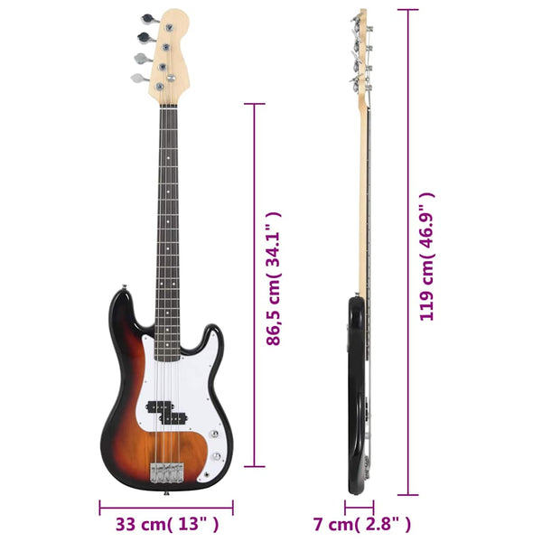 E-Bass Anfänger Set mit Tasche 4/4