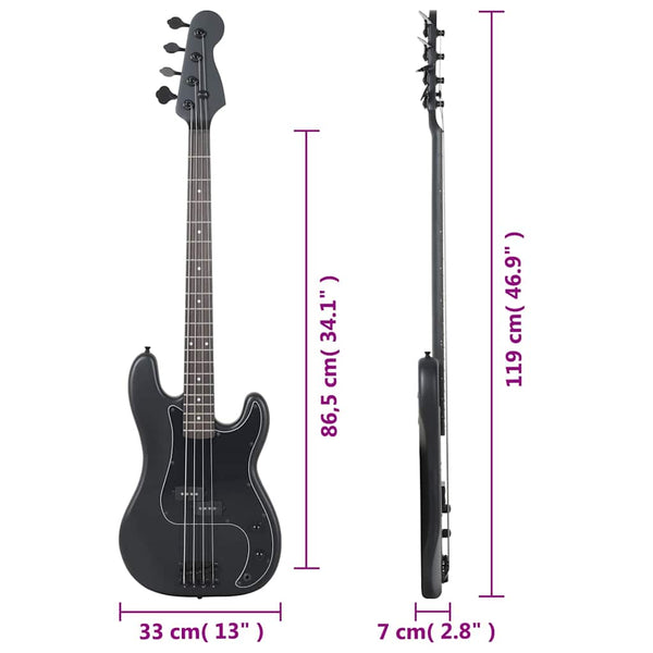 E-Bass für Anfänger mit Tasche, 4/4 Größe