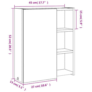 LED Spiegelschrank Grau 45x52 cm