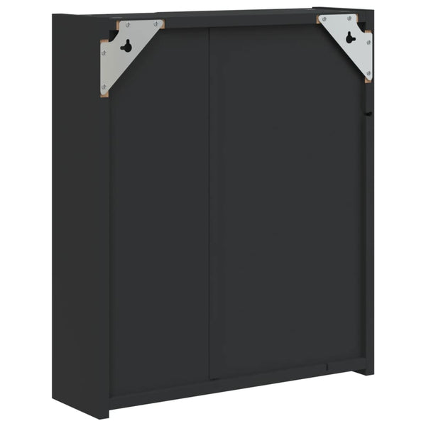 LED Spiegelschrank Schwarz 45x52 cm