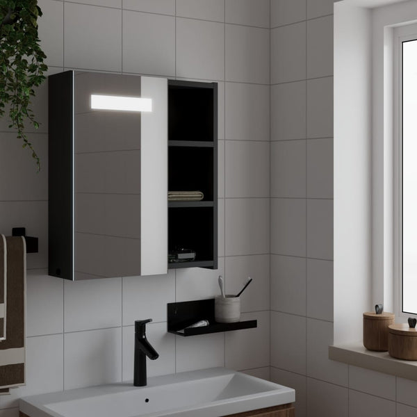 LED Spiegelschrank Schwarz 45x52 cm